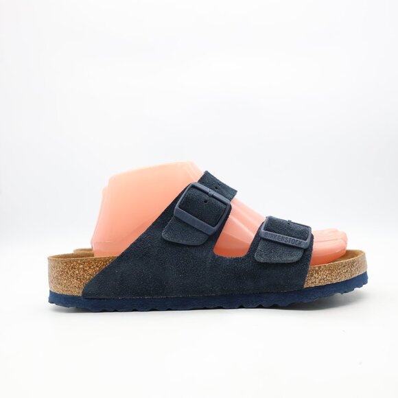 Birkenstock Arizona Blue Leather Soft Footbed Women's Size US 8 EU 39 Sandals - Picture 1 of 9